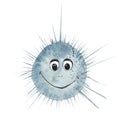 Cute urchin isolated on white background. Watercolor hand drawn illustration. Perfect for kid cards, clothes prints and Royalty Free Stock Photo