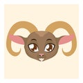 Cute urial avatar with flat colors