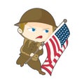 cute US Army world war one ( ww1 ) with flag war position