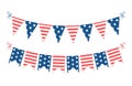 Cute USA festive bunting flags in traditional colors ideal as american holidays banner Royalty Free Stock Photo