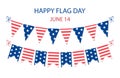 Cute USA festive bunting flags in traditional colors ideal as american holidays banner Royalty Free Stock Photo