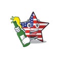 Cute usa star bring beer cartoon design character