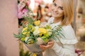 Cute valentine bouquet of bright yellow flowers