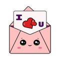 Cute Valentine envelope with I love U letter