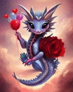 Cute Valentine Love Dragon