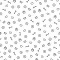 Cute valentine monochrome seamless pattern. Pretty background. Romantic wallpaper. Royalty Free Stock Photo