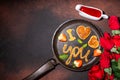 Cute Valentine pancakes Royalty Free Stock Photo