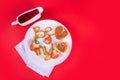 Cute Valentine pancakes Royalty Free Stock Photo