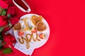 Cute Valentine pancakes Royalty Free Stock Photo