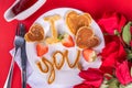 Cute Valentine pancakes Royalty Free Stock Photo