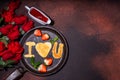 Cute Valentine pancakes Royalty Free Stock Photo