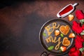 Cute Valentine pancakes Royalty Free Stock Photo