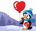 Cute Valentine penguin theme image 4