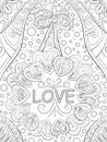 Adult coloring book,page a Valentine`s Day theme image for relaxing.