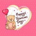 Cute valentine teddy bear with big heart Royalty Free Stock Photo