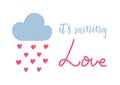 Cute Valentines banner, greeting card design with text lettering vector illustration.
