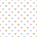 Cute Valentines Day seamless pattern pastel colors small hearts background. Romantic design for cards, fabric or baby