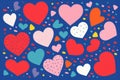 cute valentines love heart colorful background