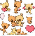 Cute valentines teddy bear - vector Royalty Free Stock Photo