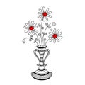 Cute vase with decorative flowers