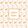 Cute vector autumn leaf pattern. Abstract banner print with leaves. Royalty Free Stock Photo