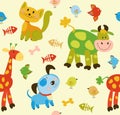 Cute vector baby background. Cartoon children pattern. Royalty Free Stock Photo