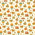 Cute vector baby seamless background. Cartoon children pattern.