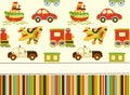 Cute vector baby seamless background. Cartoon children pattern. Royalty Free Stock Photo