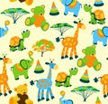 Cute vector baby seamless background. Cartoon children pattern.