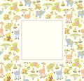 Cute vector baby seamless background. Cartoon children pattern.