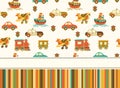 Cute vector baby seamless background. Cartoon children pattern. Royalty Free Stock Photo