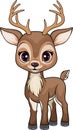 Cute Vector cartoon white tail deer sticker