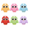 Cute Vector Collection of Bright Owls