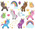 Cute Vector Collection of Unicorns or Horses