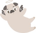 Cute vector cupid pug Royalty Free Stock Photo