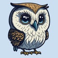 Cute vector design of owl kawaii animal cartoon design Isolated background