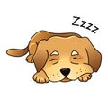 Cute vector dog sleeping Royalty Free Stock Photo