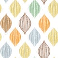 Cute vector fall leaf seamless pattern. Abstract autumn print with leaves. Elegant beautiful nature ornament for fabric Royalty Free Stock Photo