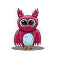 Cute vector fantastic owl in cartoon style.