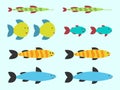Cute vector fishes set
