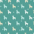 Cute Vector Flat Illustration Winter Reindeer Pattern Royalty Free Stock Photo