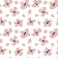 Cute vector floral seamless pattern. Beige Flowers and petals. Motifs scattered random. Elegant template for prints Royalty Free Stock Photo