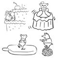 Cute vector funny set costumed funny pigs Royalty Free Stock Photo
