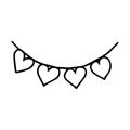 Cute vector garland in doodle style. Symbol of celebration. Hand drawn doodle illustration. Vector. Holiday decoration
