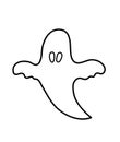 Cute vector ghost. Black and white Halloween character icon. Autumn all saints eve illustration with flying spook. Samhain party Royalty Free Stock Photo