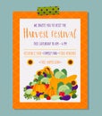 Cute vector Harvest festival invitation. Royalty Free Stock Photo