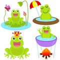 Cute vector Icons : Frog in the pond Royalty Free Stock Photo