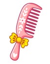 Cute vector illustration with Hair Comb. Cute comb in cartoon style