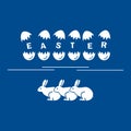 Cute vector illustration with symbols for Easter.