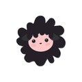 Cute Vector Lamb Illustration. little black sheep, baby picture Royalty Free Stock Photo